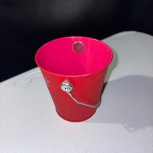 Small Red-Pink Metal Bucket